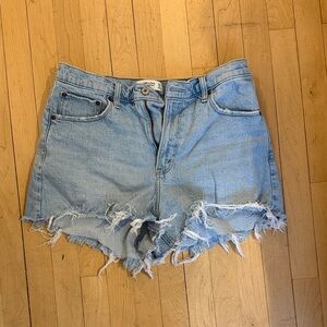 Abercrombie & Fitch Light High Rise Blue Jean Shorts